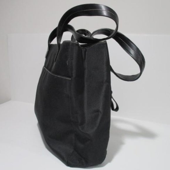 *Nine West Black Canvas Roomy Signature Charm Tote - Picture 5 of 11